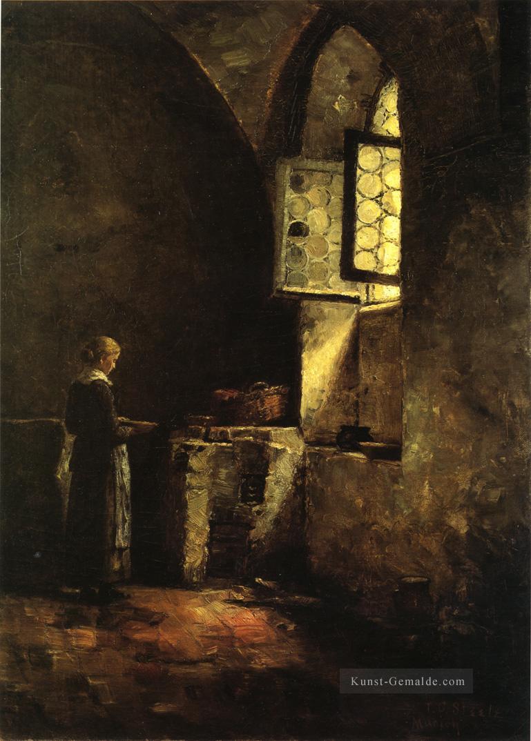 Eine Ecke in der alten Küche des Mittenheim Kloster Impressionist Theodore Clement Steele Ölgemälde
